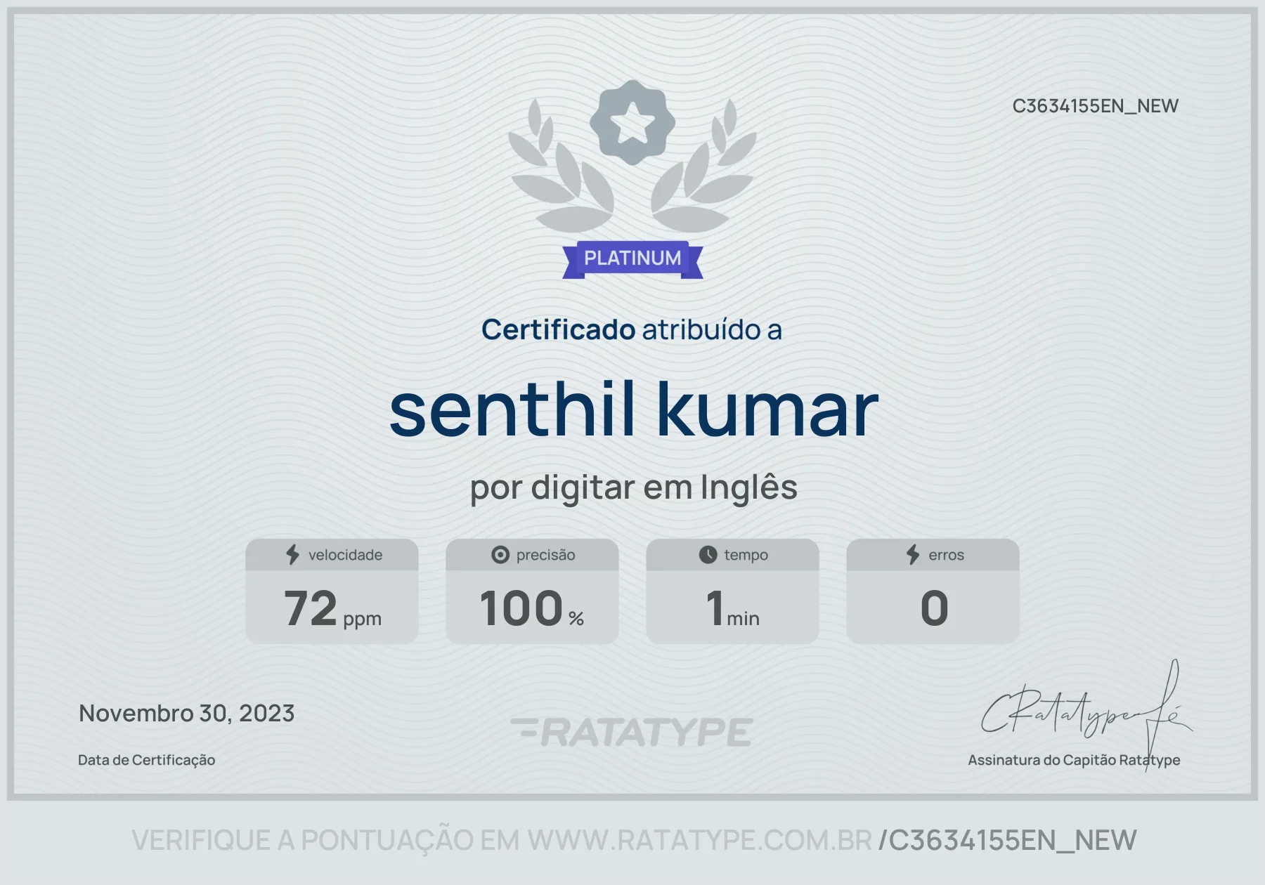 Certificado de digitação