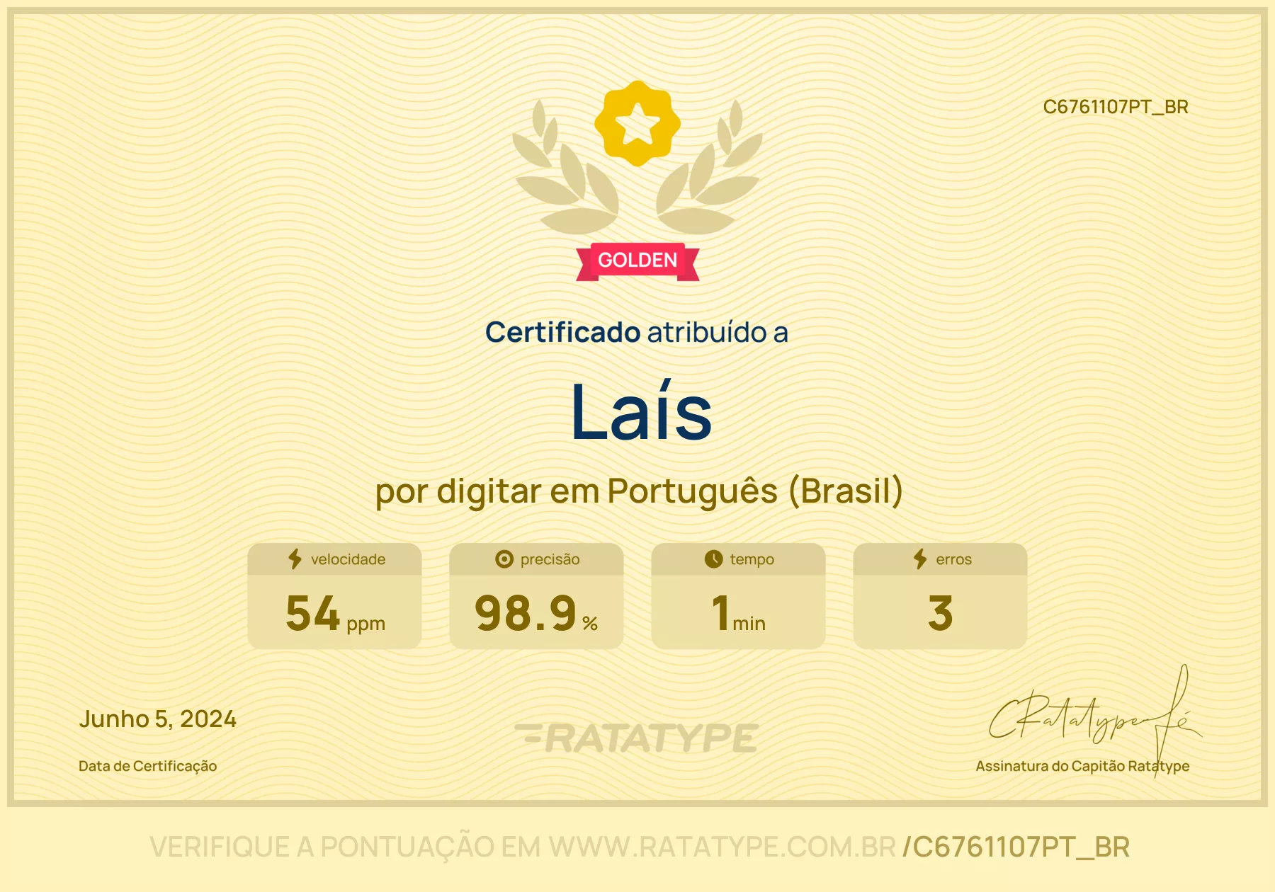 Certificado de digitação