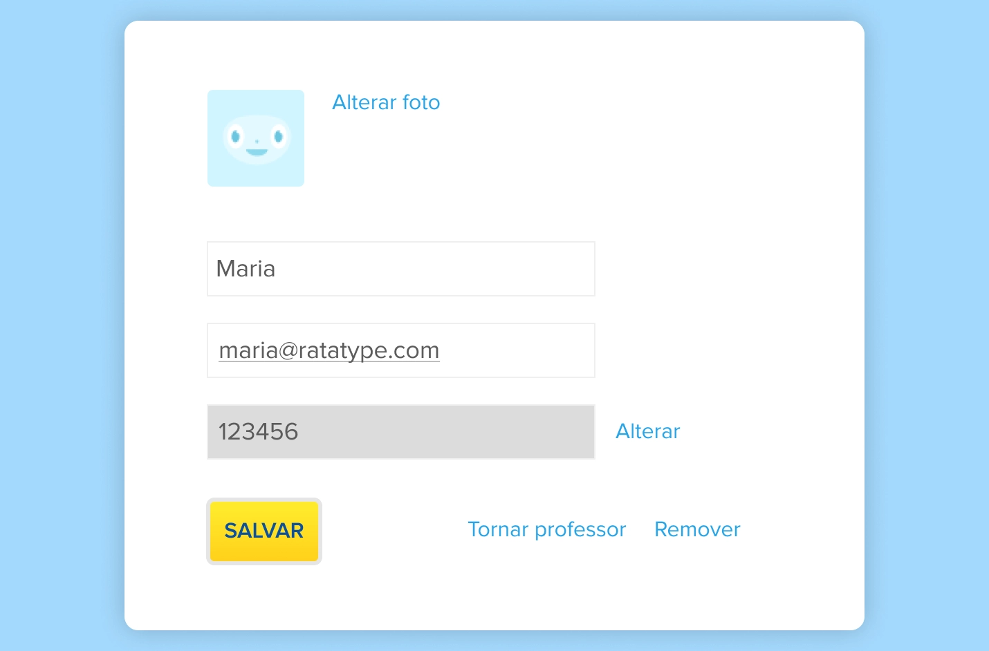 Como passar senhas para alunos?