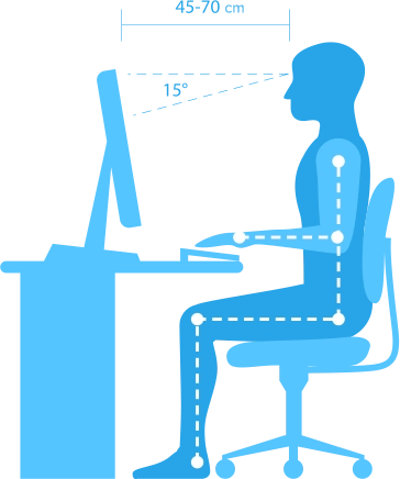Postura em posição sentada para digitar Postura em posição sentada para digitar