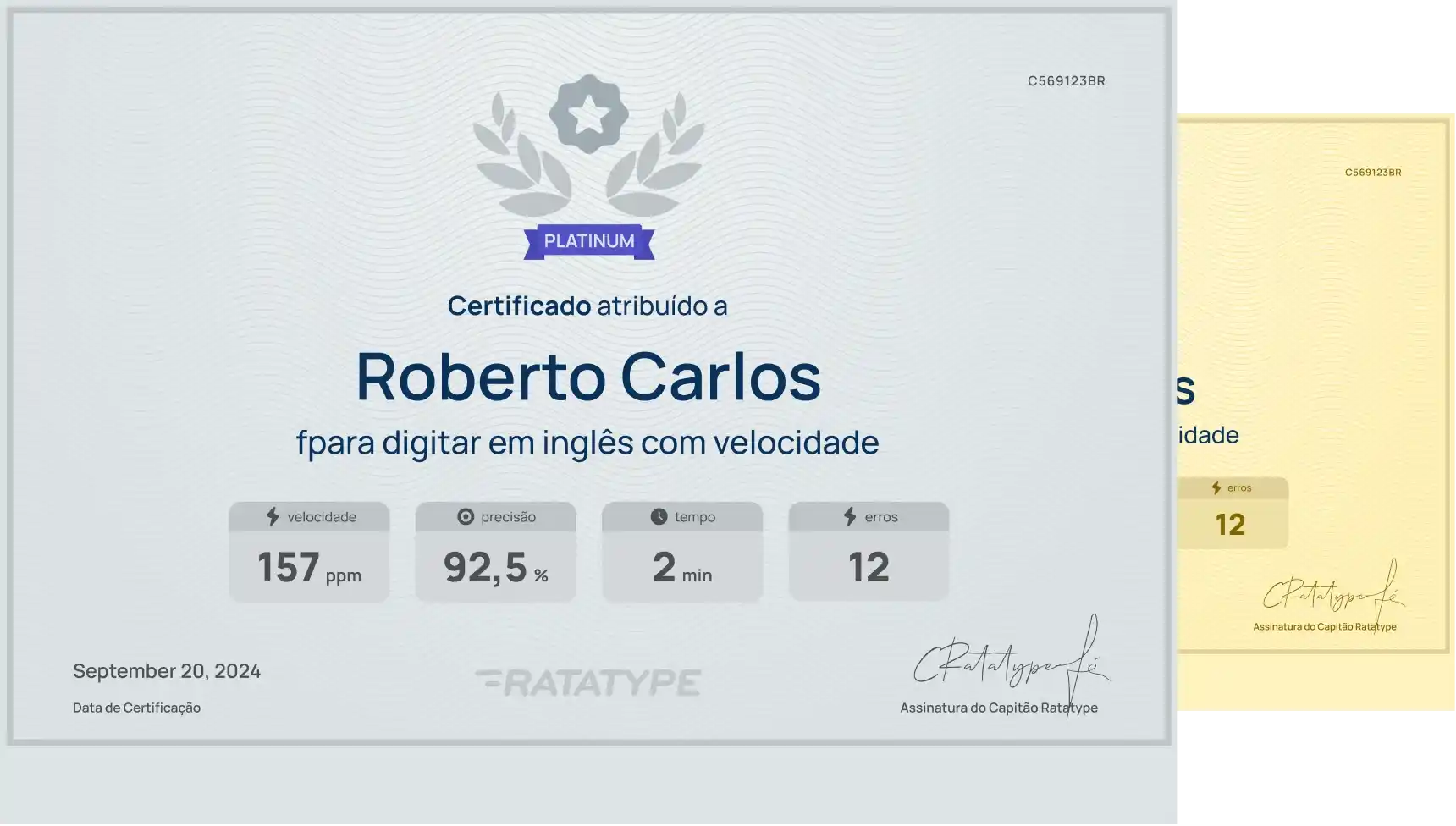 Teste de digitação. Faça um teste de velocidade de digitação online  gratuito e obtenha um certificado — Ratatype