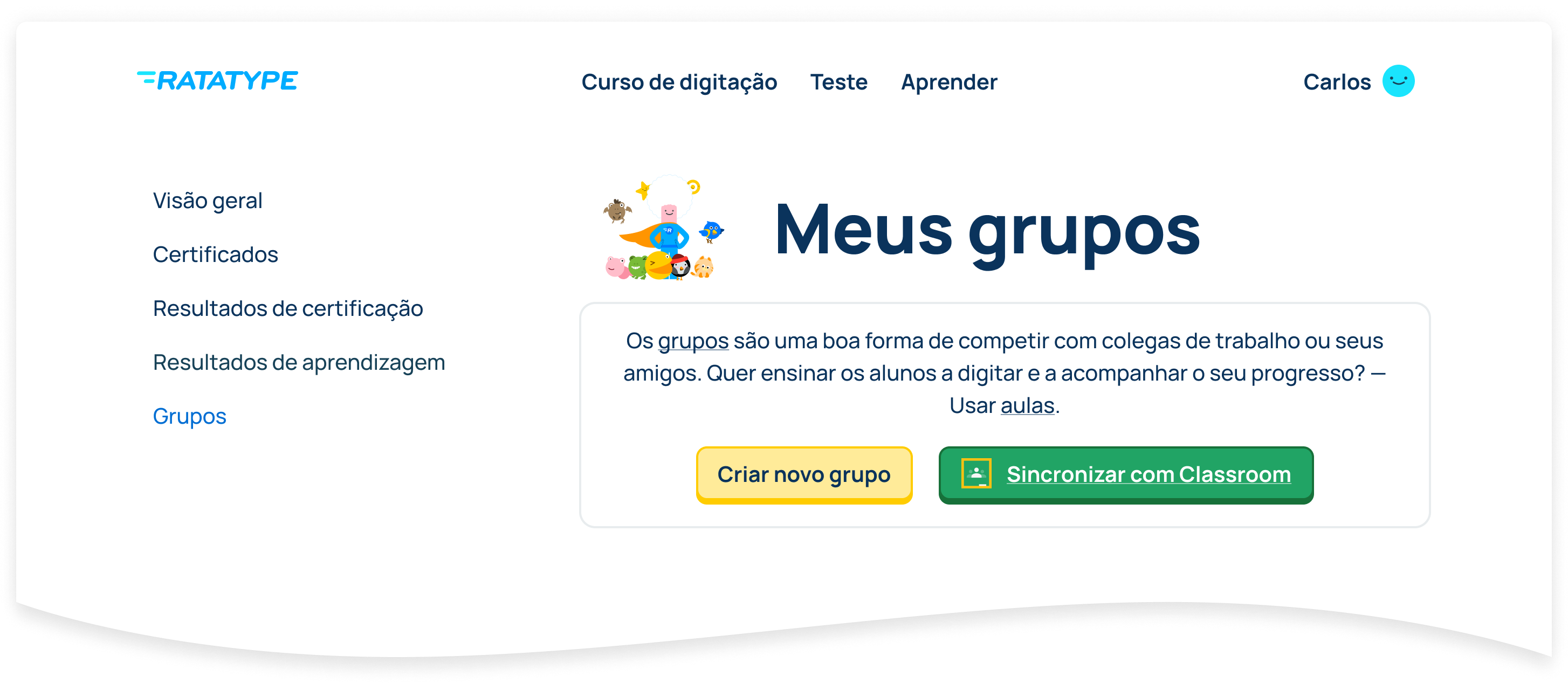 Faça login e iga para a página do grupo.