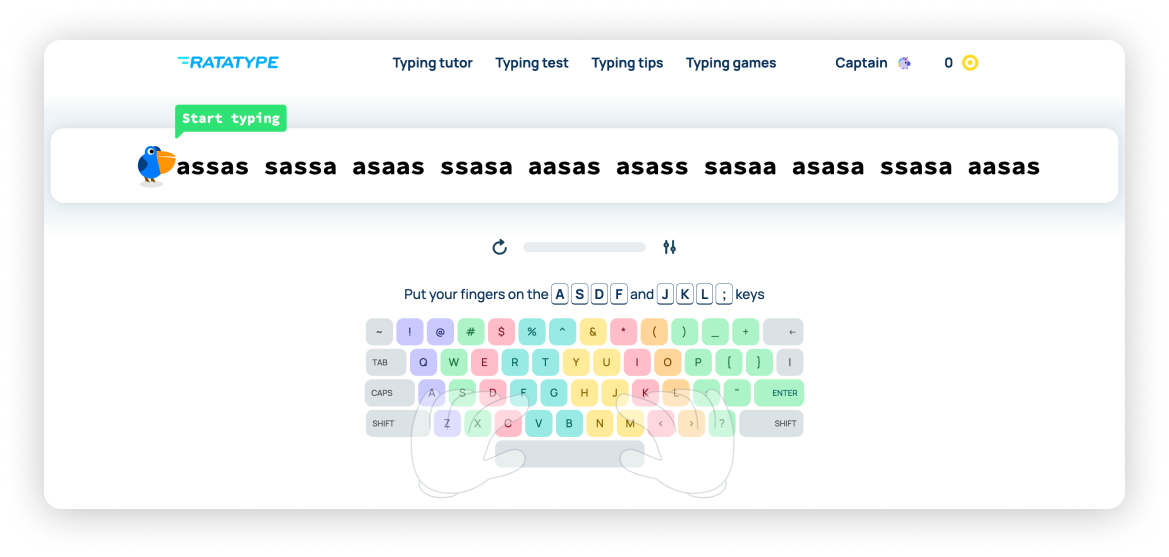Interface do Ratatype