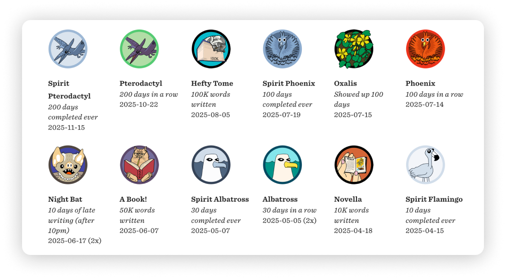 Interface do 750words
